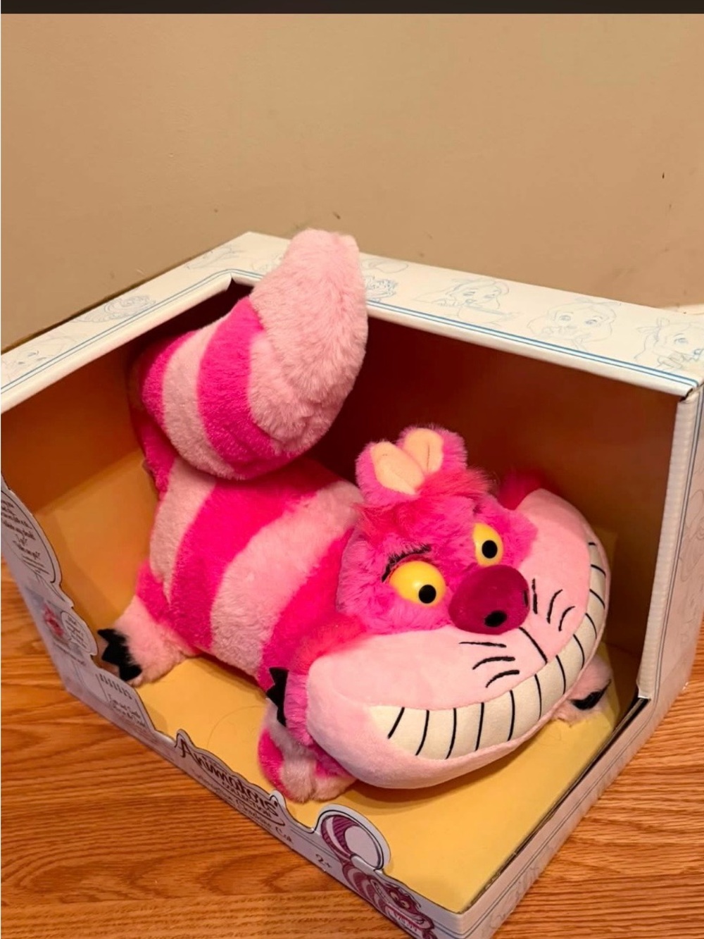 Disney Cheshire Cat Plush - Bright Pink & Light Pink Stripes